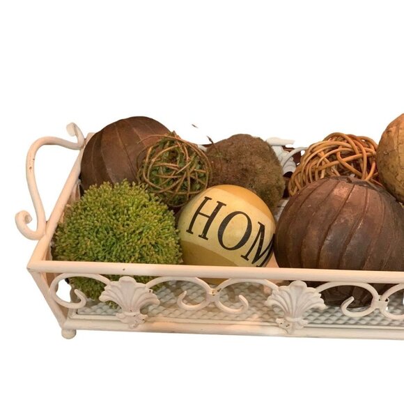 White Metal Tray with Handles 18" x 10.5" - Picture 8 of 8